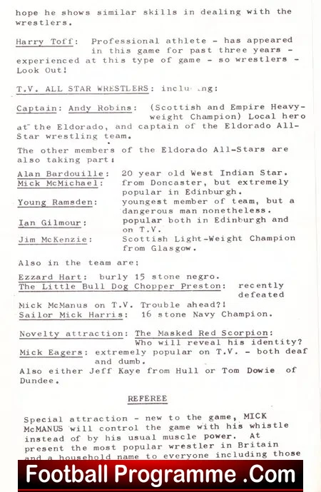 All Star Wrestlers v Scottish All Stars 1960s - Edinburgh - Image 4