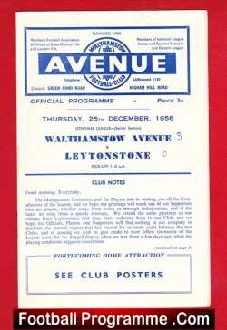 Walthamstow Avenue v Leytonstone 1958