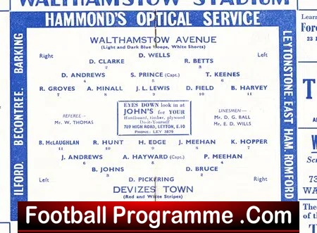 Walthamstow Avenue v Devizes Town 1959 - Image 3