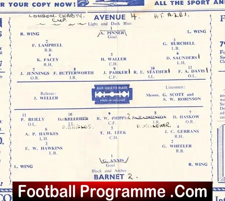 Walthamstow Avenue v Barnet 1947 - London Charity Cup - Image 3