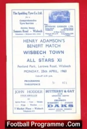 Henry Adamson Testimonial Benefit Match Wisbech Town 1960