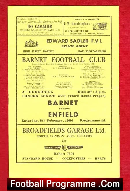 Barnet v Enfield 1964 - London Senior Cup - Image 2