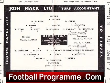Hayes v Enfield 1964 - Middlesex Senior Cup - Image 3