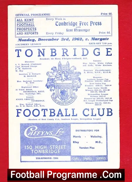 Tonbridge v Margate 1962 - Image 2