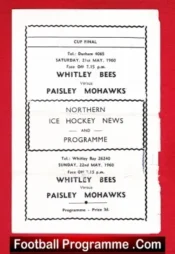 Whitley Bees Ice Hockey v Paisley Mohawks 1960 – Scotland