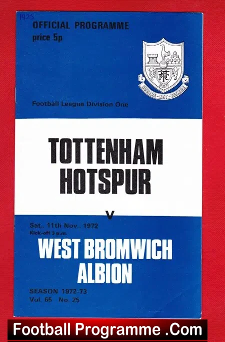 Tottenham Hotspur v WBA 1972 - Image 2