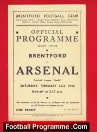 Brentford v Arsenal 1945 – Football League South Match