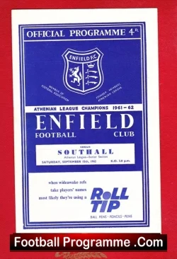 Enfield v Southall 1962 - football programme