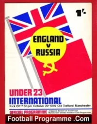 England v Russia 1969 – Under 23 Old Trafford Shilton Hurst