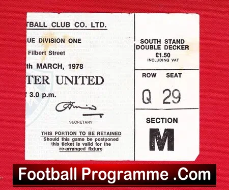 Leicester City v Manchester United 1978 - Ticket - Image 2