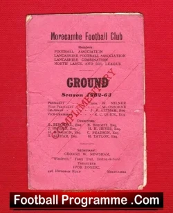 Morecambe Football Club Season Ticket Book 1962 - 1963 Signed - football memorabilia