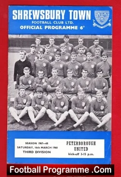 Shrewsbury Town v Peterborough United 1968 - football programme
