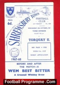 Shrewsbury Town v Torquay United 1967