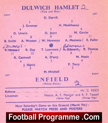 Dulwich Hamlet v Enfield 1964 - Image 3