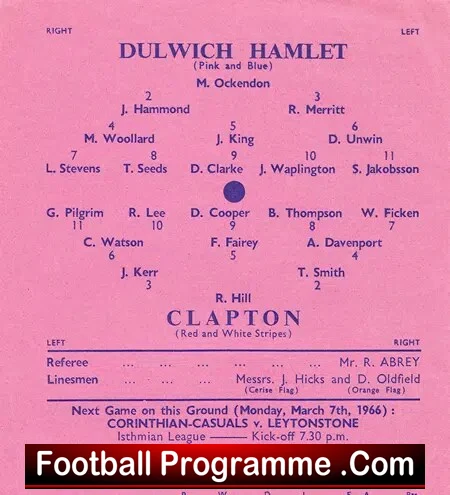 Dulwich Hamlet v Clapton 1966 - Image 3