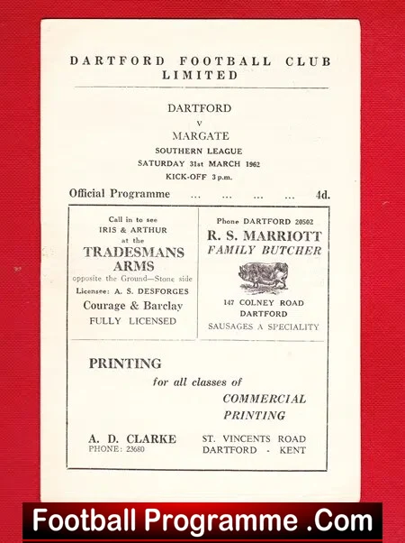 Dartford v Margate 1962 - Image 2