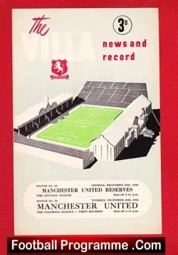 Aston Villa v Manchester United 1954 - And the Reserves