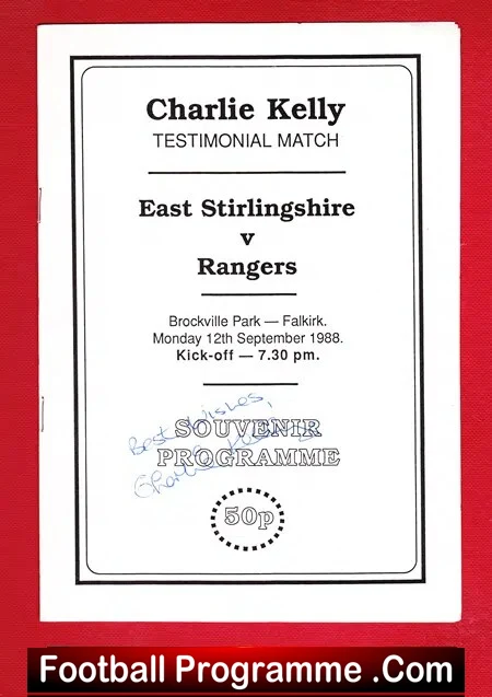 Charlie Kelly Testimonial Benefit Match East Stirlingshire Signed - Image 2