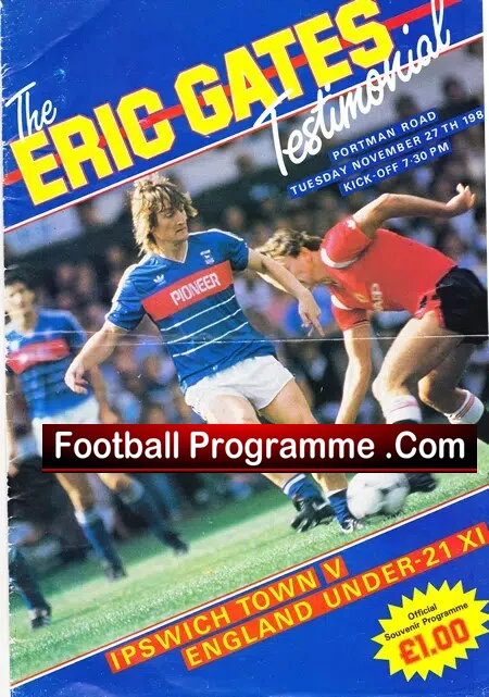 Eric Gates Testimonial Benefit Match Ipswich Town 1984 Signed - Image 2