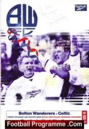 Jimmy Phillips Testimonial Benefit Match Bolton 1998 Signed