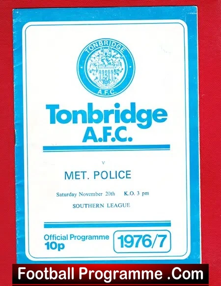 Tonbridge v Metropolitan Police 1976 - The Met Police London - Image 2