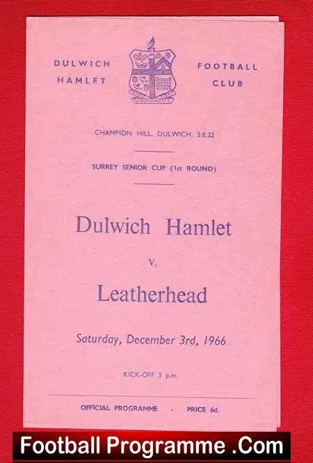 Dulwich Hamlet v Leatherhead 1966 - Surrey Senior Cup - Image 2