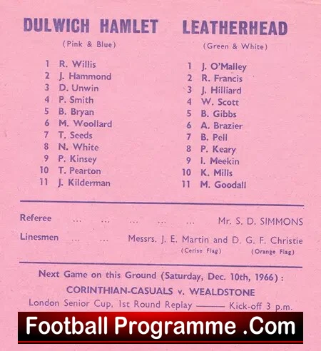Dulwich Hamlet v Leatherhead 1966 - Surrey Senior Cup - Image 3