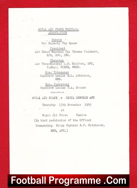 Royal Air Force RAF v Civil Service 1969 - at Henlow - Image 2