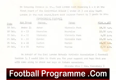 East London v Brent 1969 - Schoolboys FA Trophy - Image 3