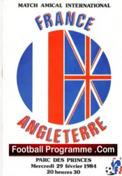France v England 1984 – French Parc Des Princes