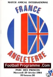 France v England 1984 – French Parc Des Princes