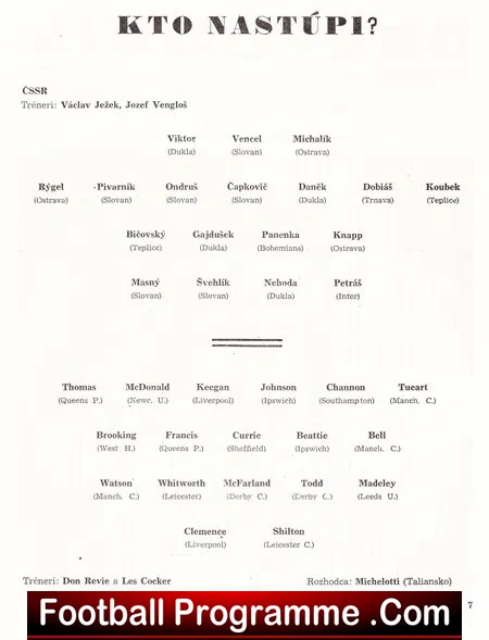 CSSR Czechoslovakia v England 1975 - Czech Republic - Image 3