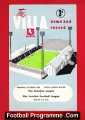 England Football League v Scotland League 1962 – At Aston Villa
