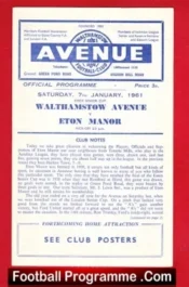 Walthamstow Avenue v Eton Manor 1961
