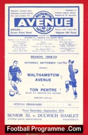 Walthamstow Avenue v Ton Pentre 1952 – Friendly Match