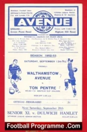 Walthamstow Avenue v Ton Pentre 1952 – Friendly Match