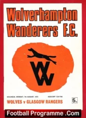 Wolves Wolverhampton v Glasgow Rangers 1972