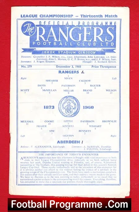 Glasgow Rangers v Aberdeen 1960 - Image 2