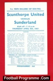 Scunthorpe United v Sunderland 1967 – FA Youth Cup Semi Final