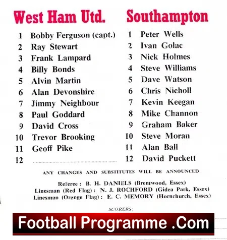 Bobby Ferguson Testimonial Benefit Match West Ham United 1981 - Image 3