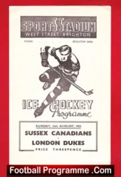 Sussex Canadians Ice Hockey v London Dukes 1953 – At Brighton