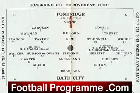 Tonbridge v Bath City 1964 - Southern League - Image 3