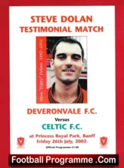 Steve Dolan Testimonial Benefit Match Deveronvale 2002 Signed