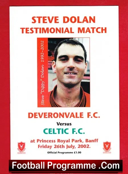 Steve Dolan Testimonial Benefit Match Deveronvale 2002 Signed - Image 2