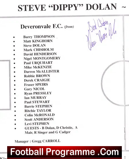 Steve Dolan Testimonial Benefit Match Deveronvale 2002 Signed - Image 3