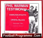 Phil Warman Testimonial Benefit Charlton Athletic 1980 Signed