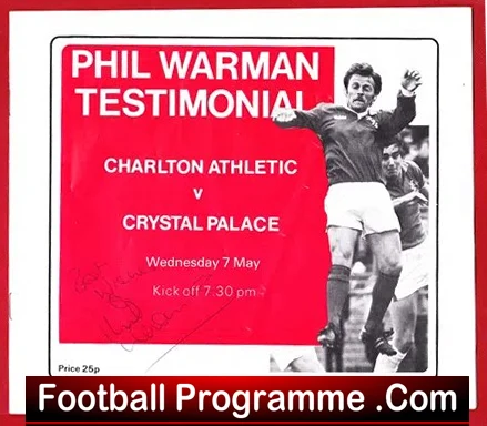 Phil Warman Testimonial Benefit Charlton Athletic 1980 Signed - Image 2