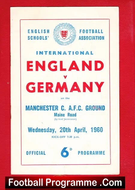 England v Germany 1960 - Schoolboys International at Man City - Image 2