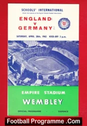 England v Germany 1962 – Schoolboys International at Wembley