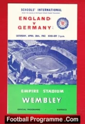 England v Germany 1962 – Schoolboys International at Wembley